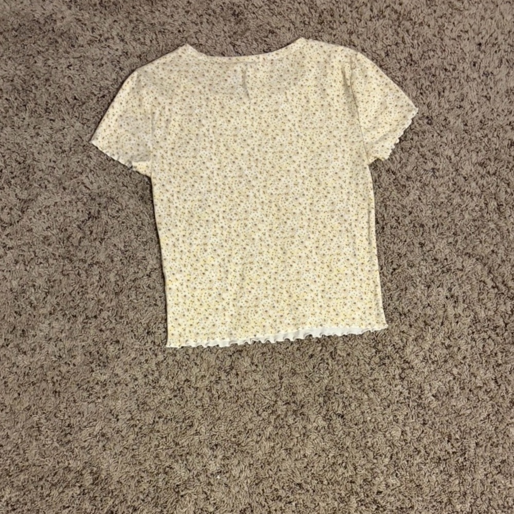 Aeropostale Floral Ribbed Shrunken Tee - Picture 3 of 4